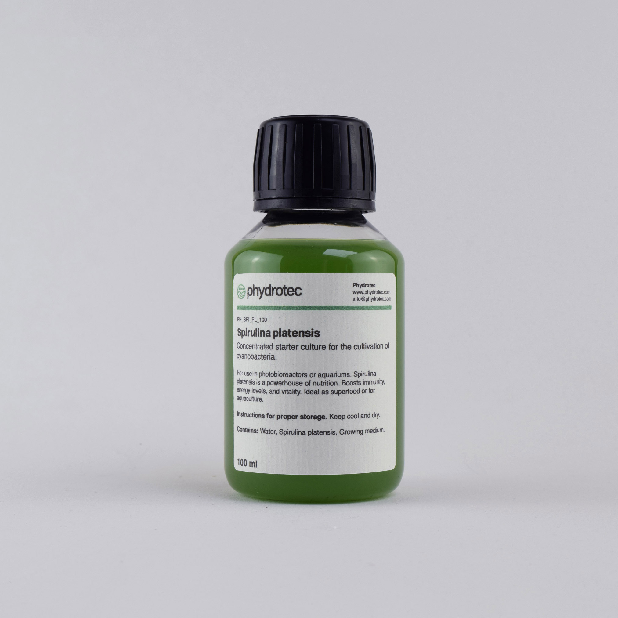 Levende Spirulina Platensis cyanobacterie startcultuur - 100 ml