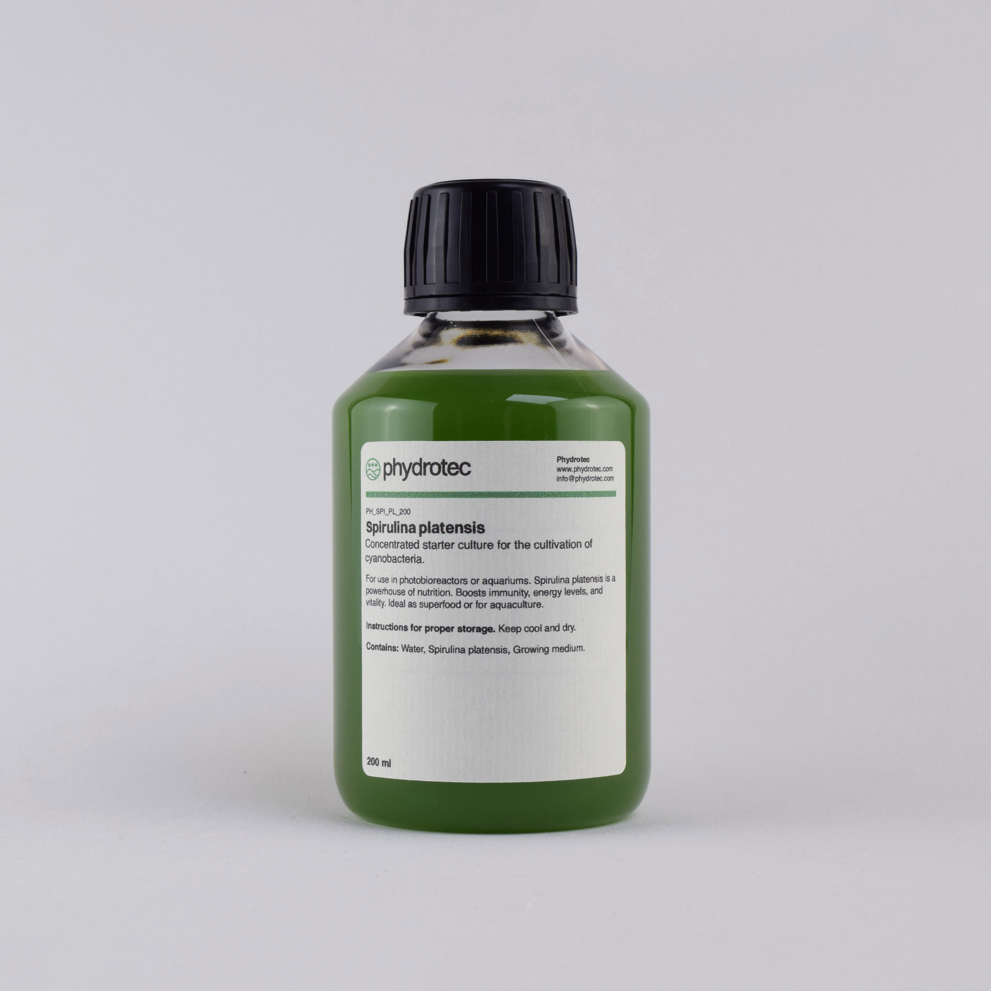 Levende Spirulina Platensis cyanobacterie startcultuur - 200 ml