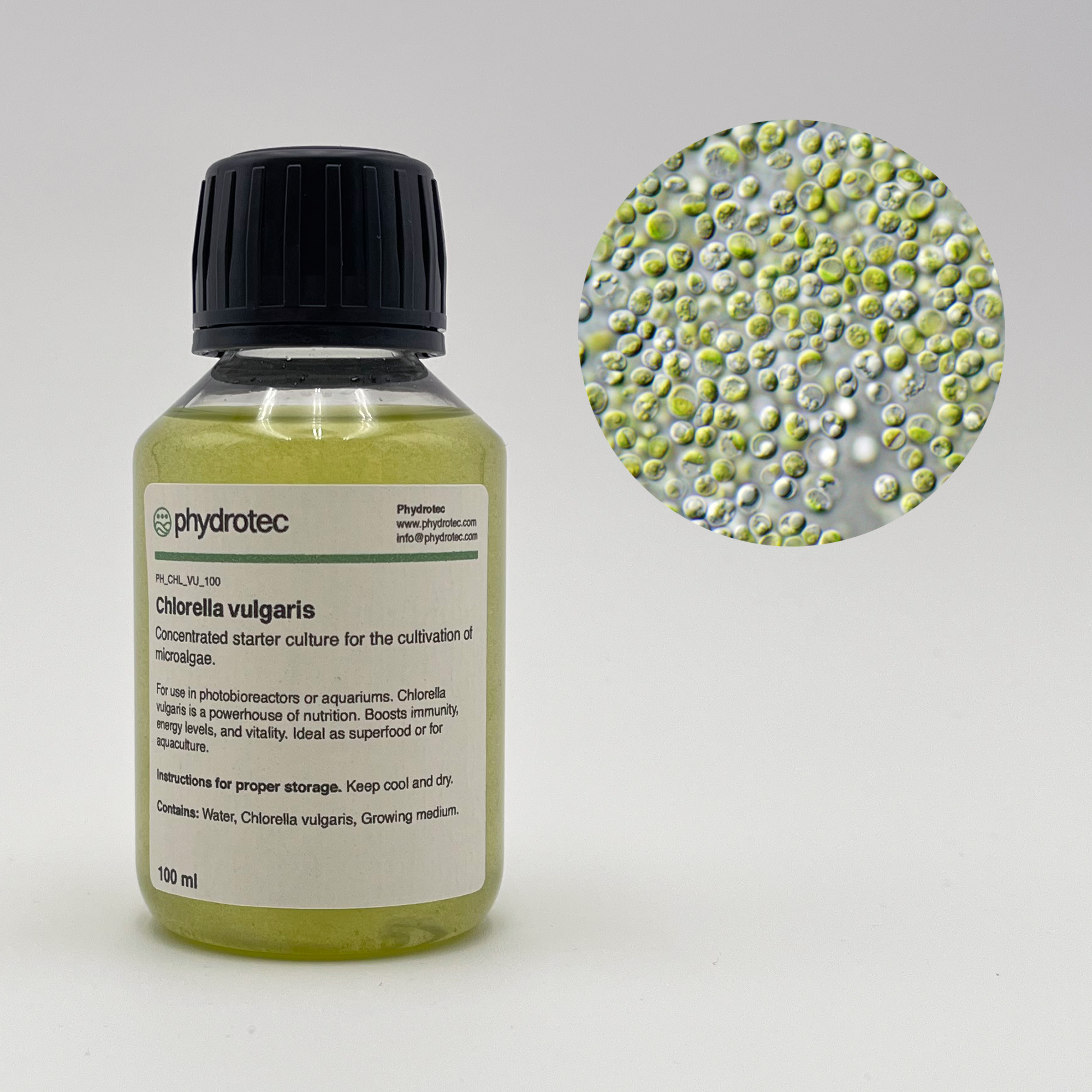 Levende Chlorella startcultuur - 100 ml.